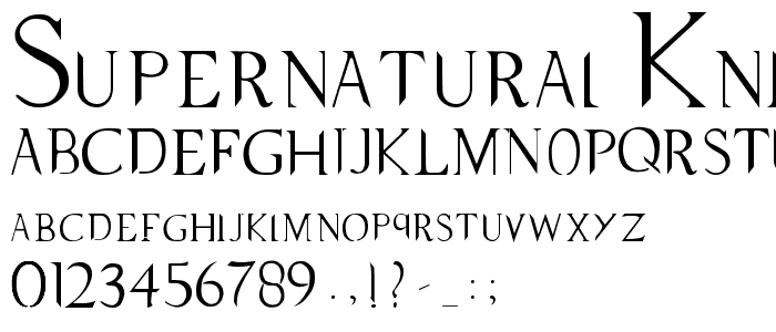 Supernatural Knight font